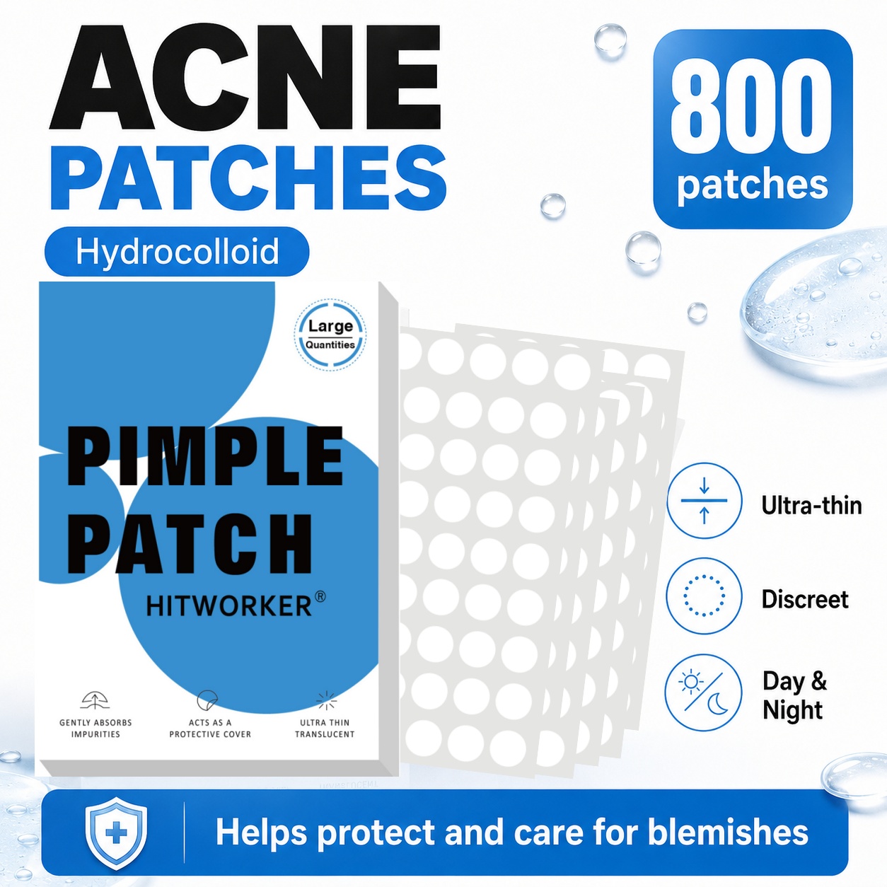 800Pcs Hydrocolloid Acne Pimpl - Face Oil 评论和价格